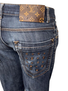 Louis Vuitton monogrammed denim jeans